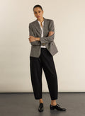 Abbie Ponte Barrel Leg Trousers - Black Baukjen