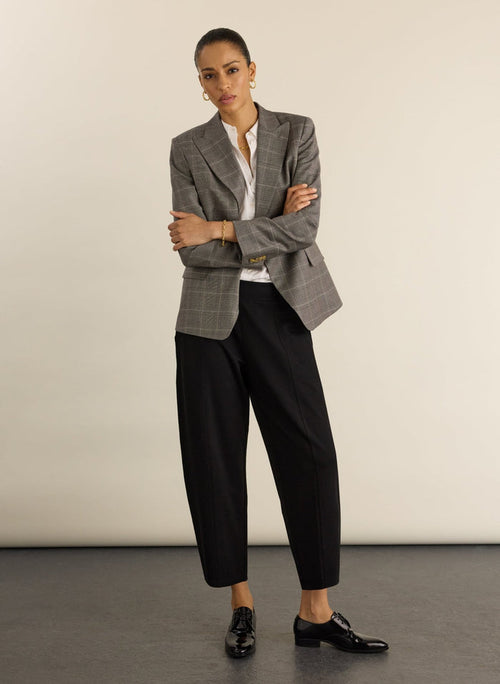 Abbie Ponte Barrel Leg Trousers - Black Baukjen