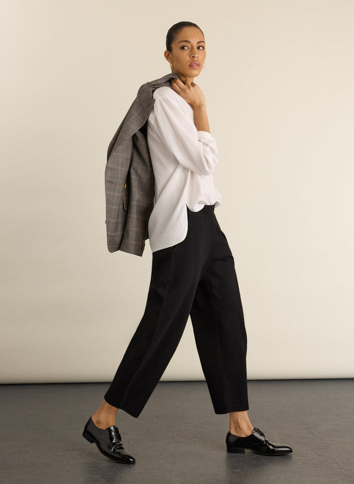 Abbie Ponte Barrel Leg Trousers - Black Baukjen