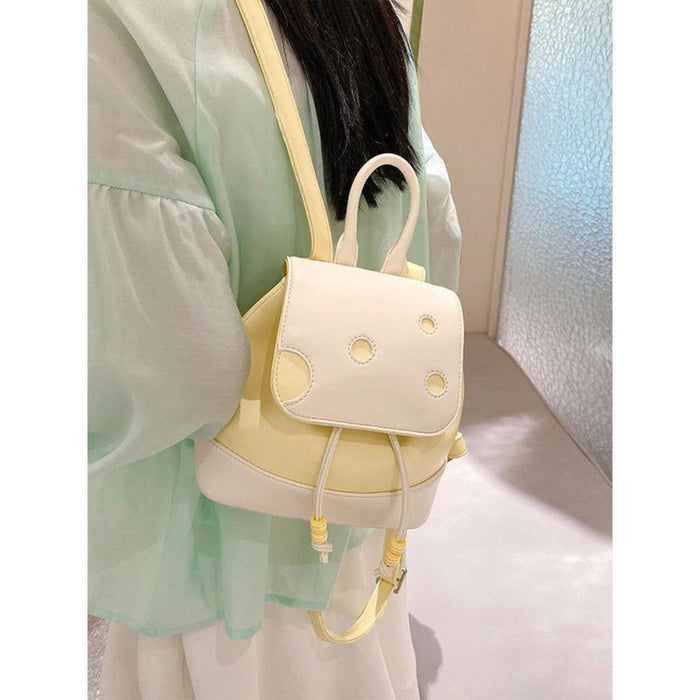 Adorable Cheese Backpack – Cute Small Schoolbag for Stylish Summer Commuting