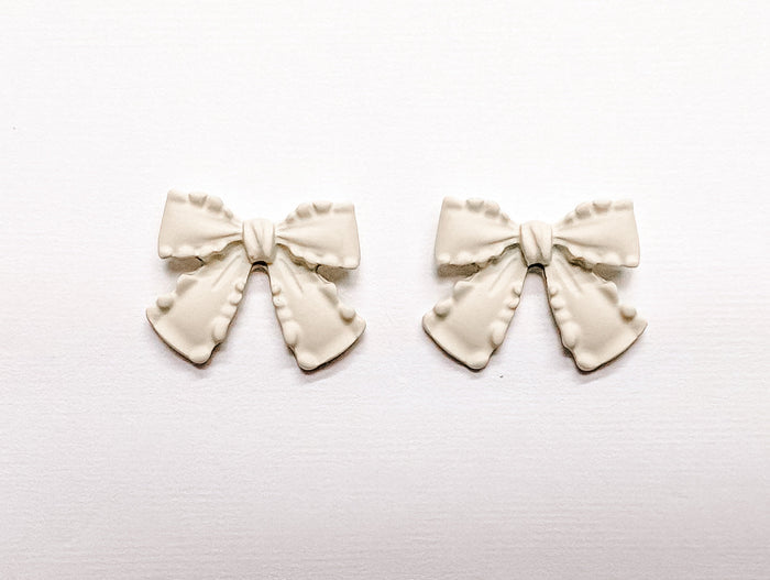 Adorable White Bow Earrings