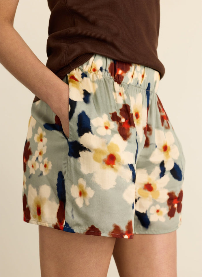 Adrien Printed Boxer Shorts - Seafoam Japanese Floral Baukjen