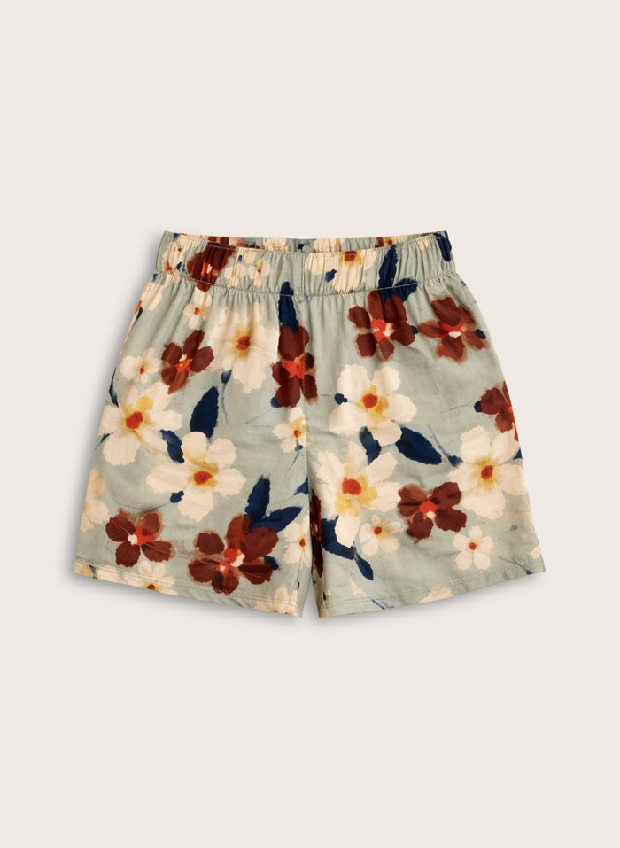 Adrien Printed Boxer Shorts - Seafoam Japanese Floral Baukjen