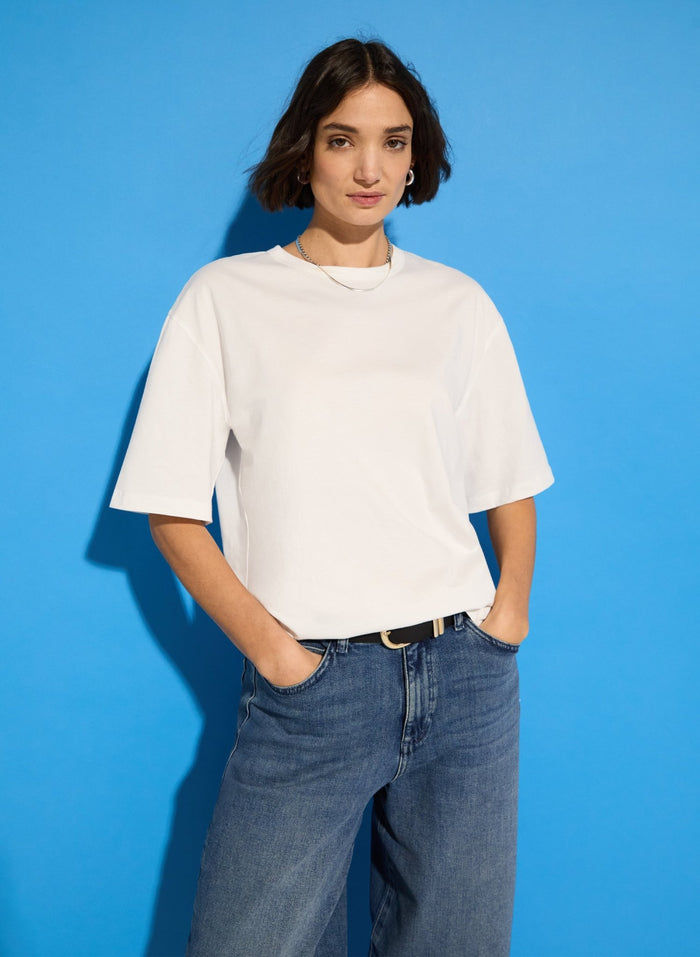 Alana Relaxed Tee - Pure White Baukjen