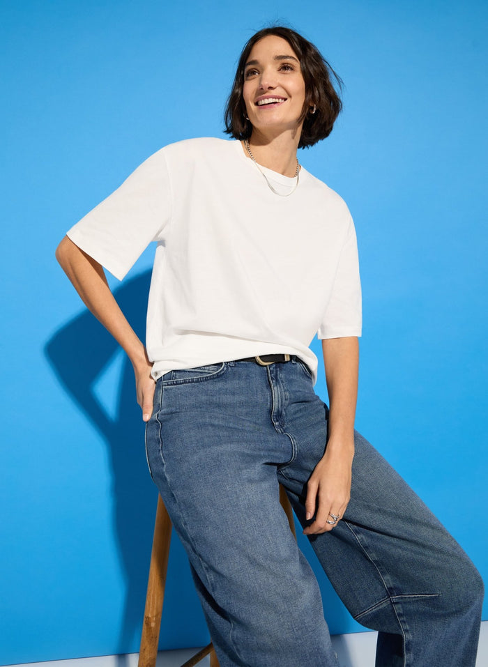 Alana Relaxed Tee - Pure White Baukjen