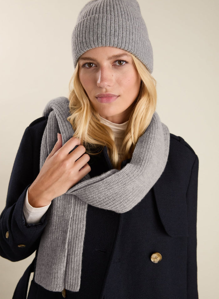 Alina Recycled Wool Scarf - Grey Marl Baukjen