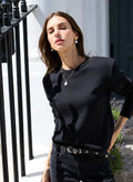 Alexa Strong Shoulder Top - Black Baukjen
