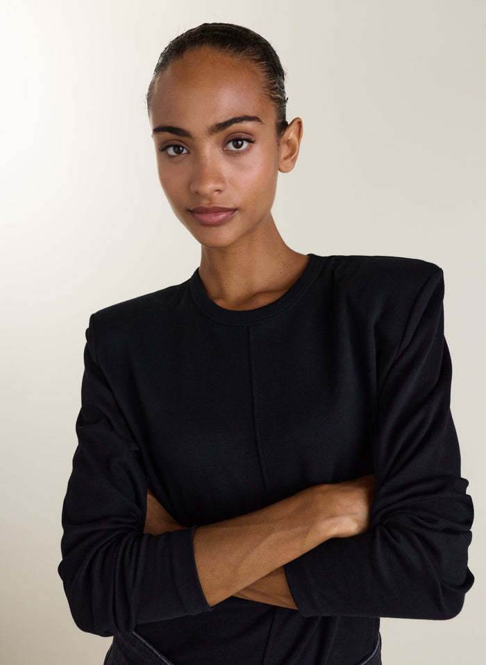 Alexa Strong Shoulder Top - Black Baukjen