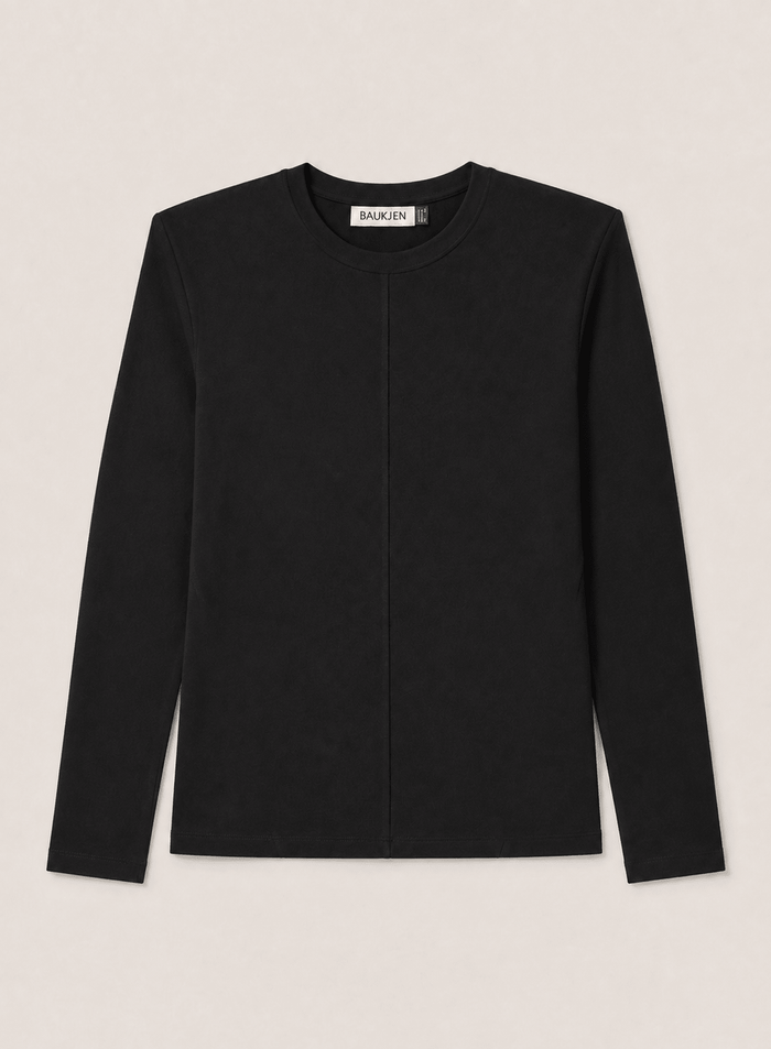 Alexa Strong Shoulder Top - Black Baukjen