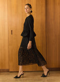 Alice Recycled Lace Midi Skirt - Caviar Black Baukjen