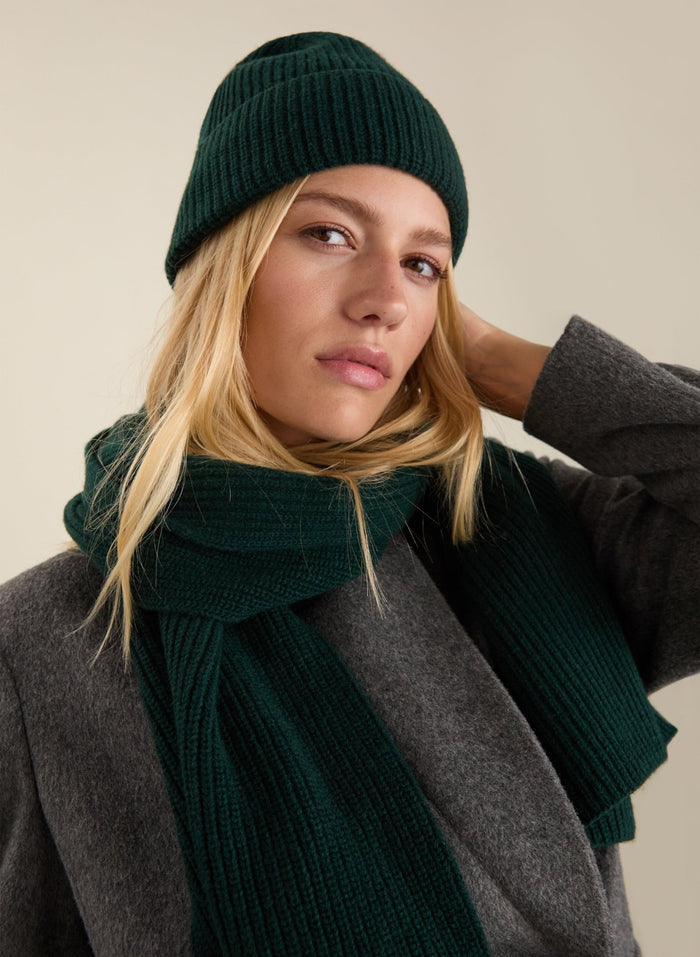 Alina Recycled Wool Scarf - Forest Green Baukjen
