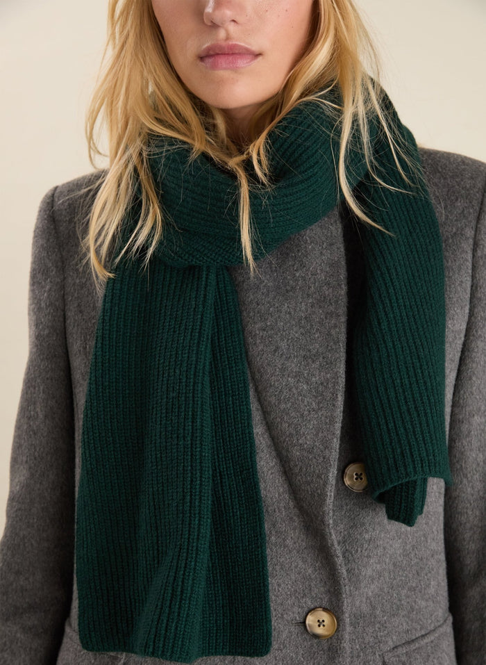 Alina Recycled Wool Scarf - Forest Green Baukjen