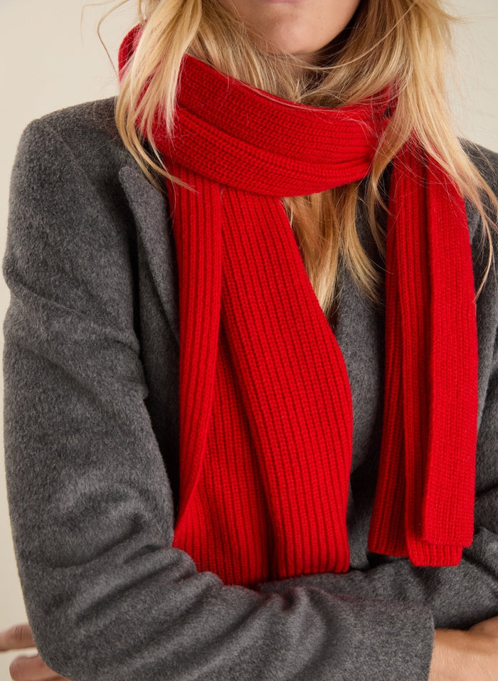 Alina Recycled Wool Scarf - Crimson Red Baukjen