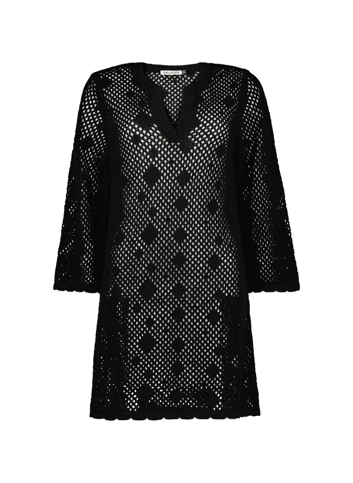 Anette Blended Ecotec Crochet Dress - Black Baukjen