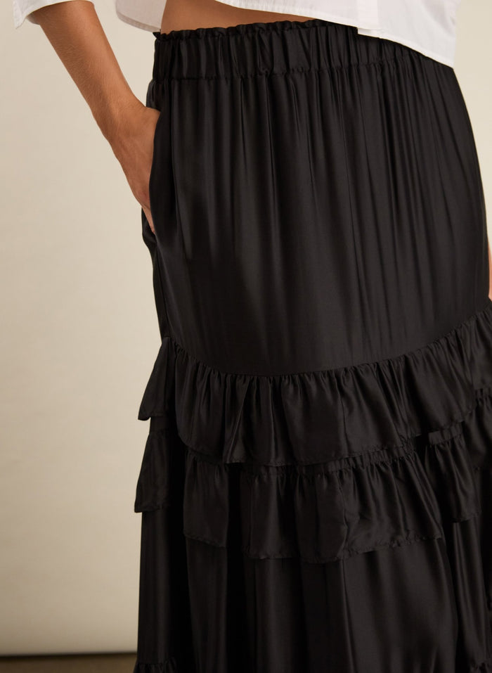 Angelica Ruffle Maxi Skirt - Caviar Black Baukjen