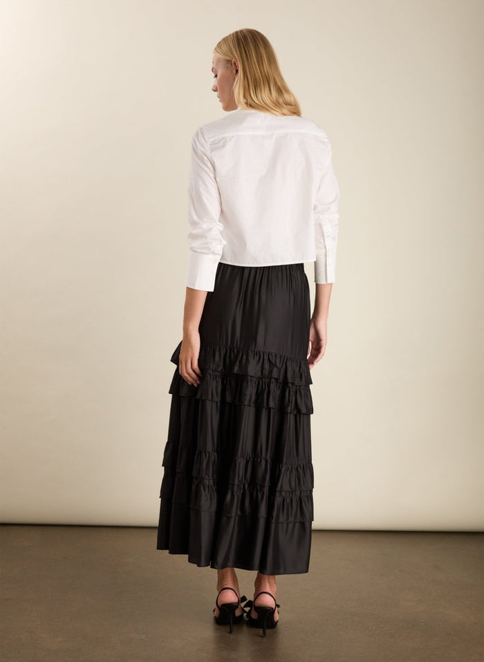 Angelica Ruffle Maxi Skirt - Caviar Black Baukjen