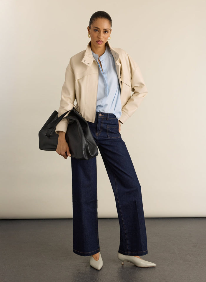 Ann Short Sleeve Blouse - Ice Blue Baukjen