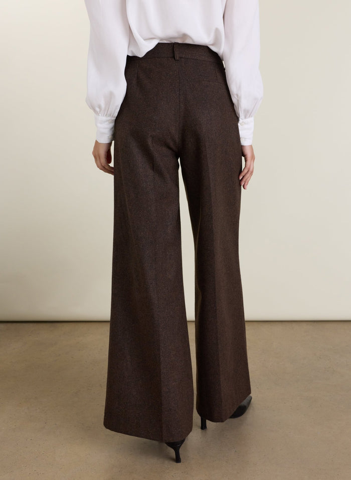 Anna Wide Leg Trousers - Milk Chocolate Baukjen