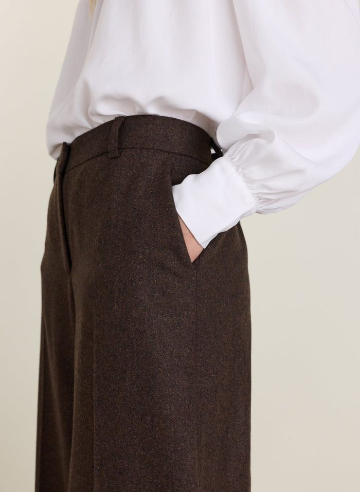 Anna Wide Leg Trousers - Milk Chocolate Baukjen
