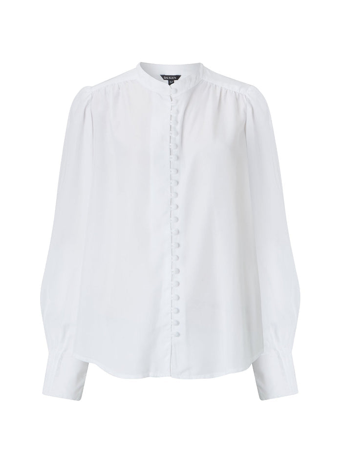 Annika Blouse with Tencel™ - Pure White Baukjen