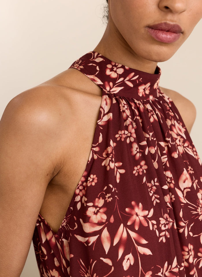 Anouk Printed Sleeveless Maxi Dress - Burgundy Floral Border Baukjen