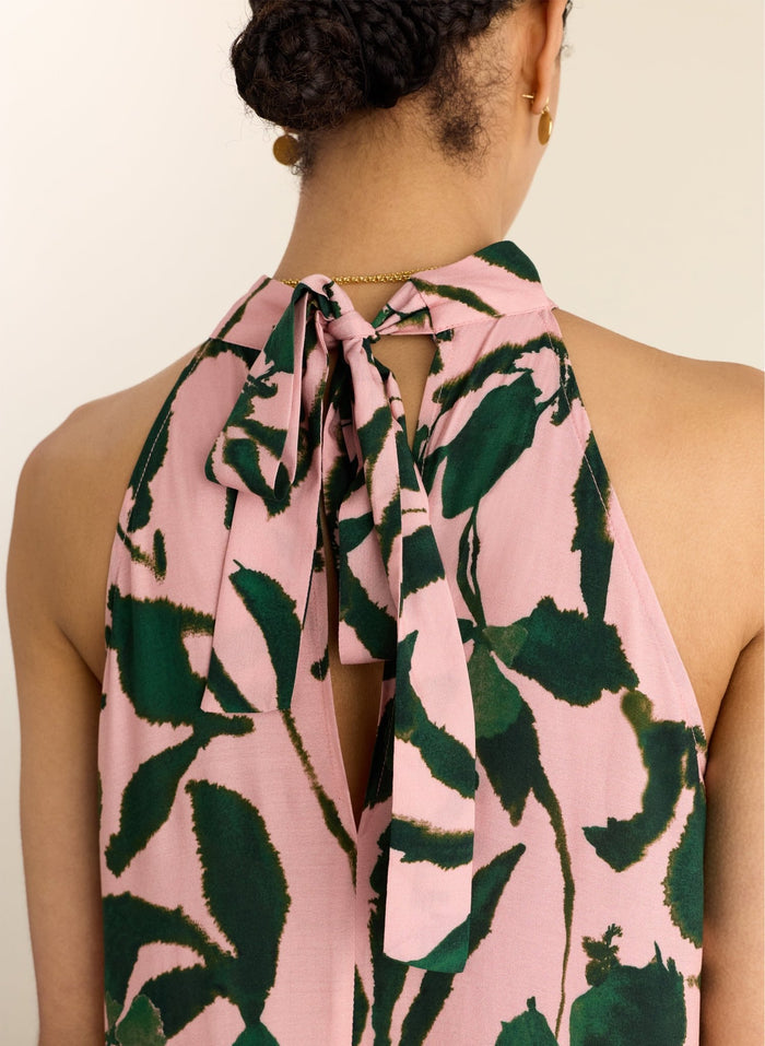Anouk Printed Sleeveless Maxi Dress - Pink Palm Print Baukjen