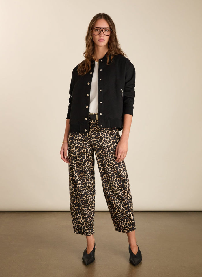Antonia Wool Blend Bomber Jacket - Caviar Black Baukjen