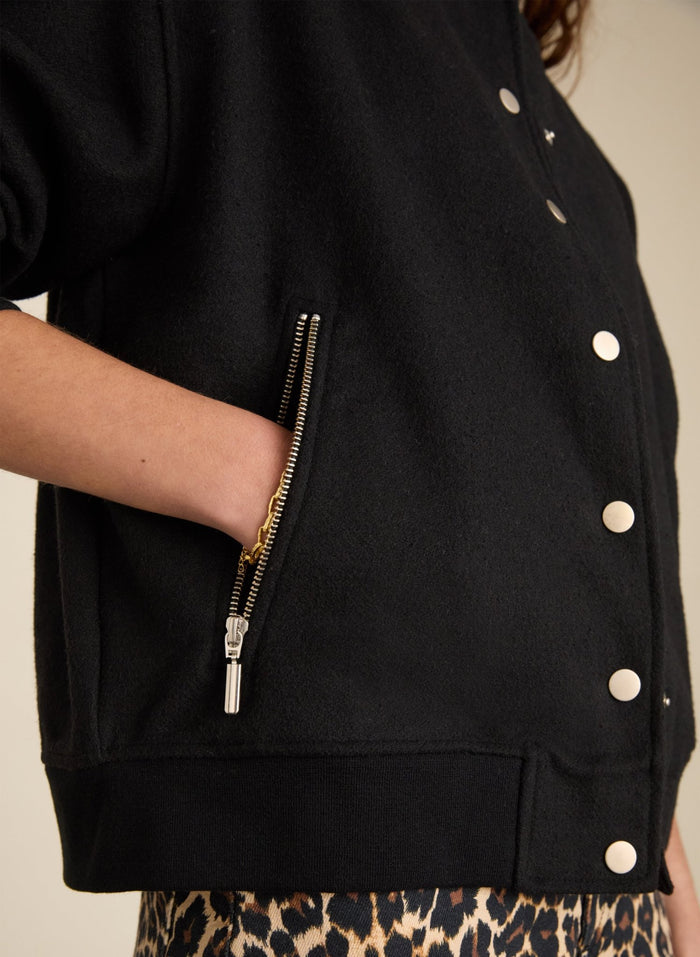 Antonia Wool Blend Bomber Jacket - Caviar Black Baukjen