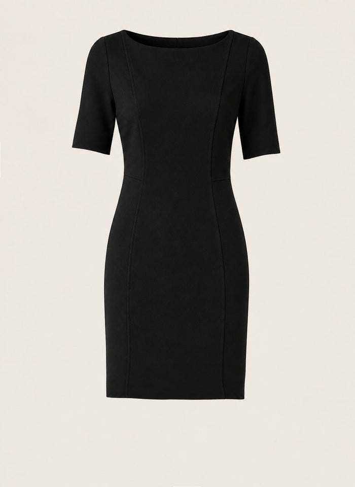 April Ponte Knee Length Dress - Black Baukjen