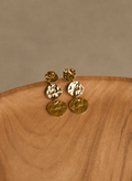 Arie Hammered Coin Drop Earrings - One Size Baukjen