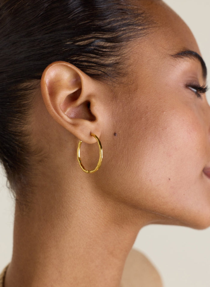 Arie Hammered Hoop Earrings - One Size Baukjen