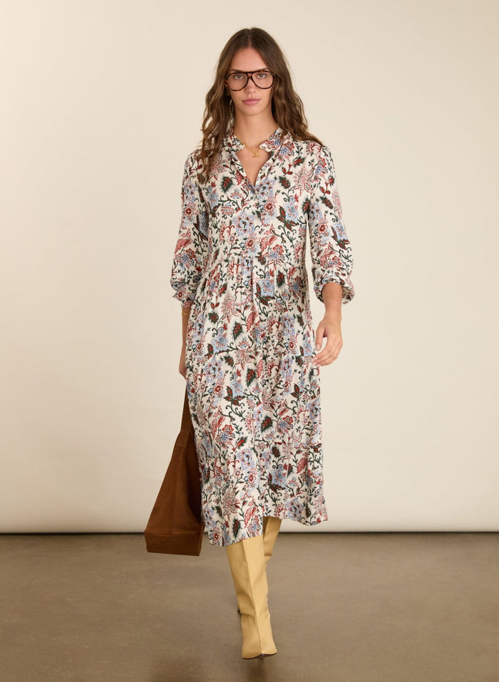 Arlette Dress with LENZING™ ECOVERO™ - Khaki Folk Baukjen