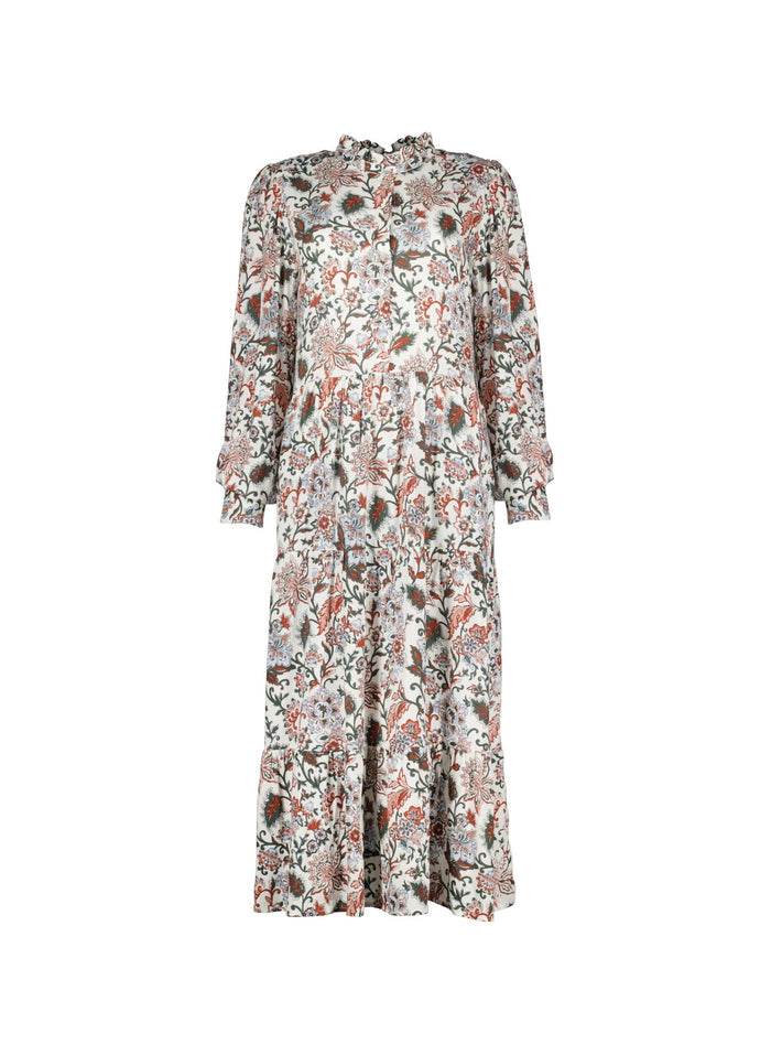 Arlette Dress with LENZING™ ECOVERO™ - Khaki Folk Baukjen