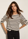 Ashley Organic Cotton Top - Antique White & Caviar Black Baukjen