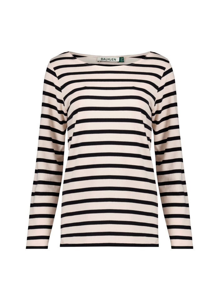 Ashley Organic Cotton Top - Antique White & Caviar Black Baukjen