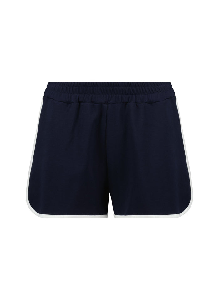 Aylin Side Stripe Sports Shorts - Classic Navy and Soft White Baukjen