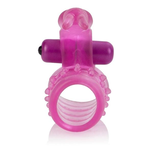 Basic Essentials Stretchy Vibrating Bunny Enhancer Penis Sleeve