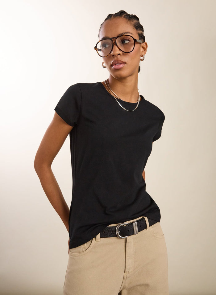 Baukjen Essentials Organic Cotton Slim Tee - Caviar Black Baukjen