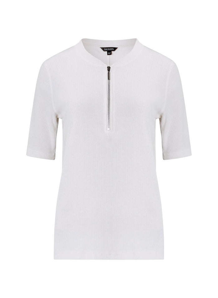 Baukjen Essentials Organic Cotton Zip Top - Pure White Baukjen