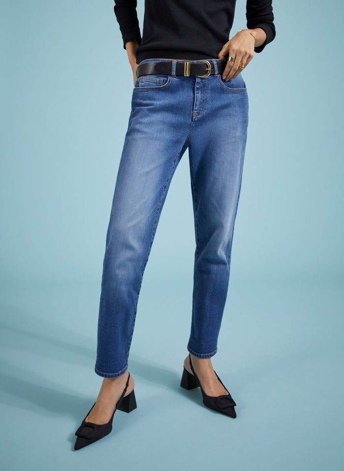 Baukjen Organic Cotton Stretch Boyfriend Jeans - Washed Indigo Baukjen