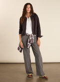 Bethany Organic Cotton Corduroy Wide Leg Trousers - Slate Grey Baukjen