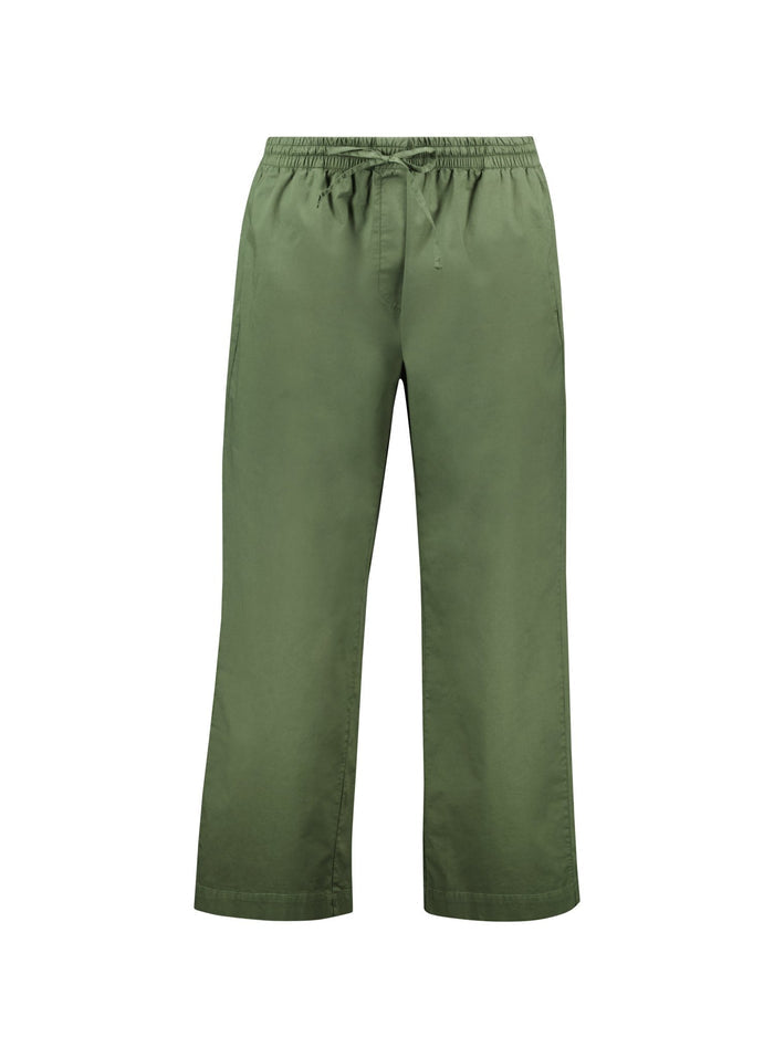 Breanna Organic Cotton Straight Crop Trousers - Light Khaki Baukjen