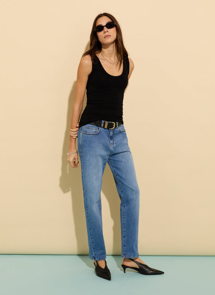 Brenna Scoop Neck Vest - Caviar Black Baukjen