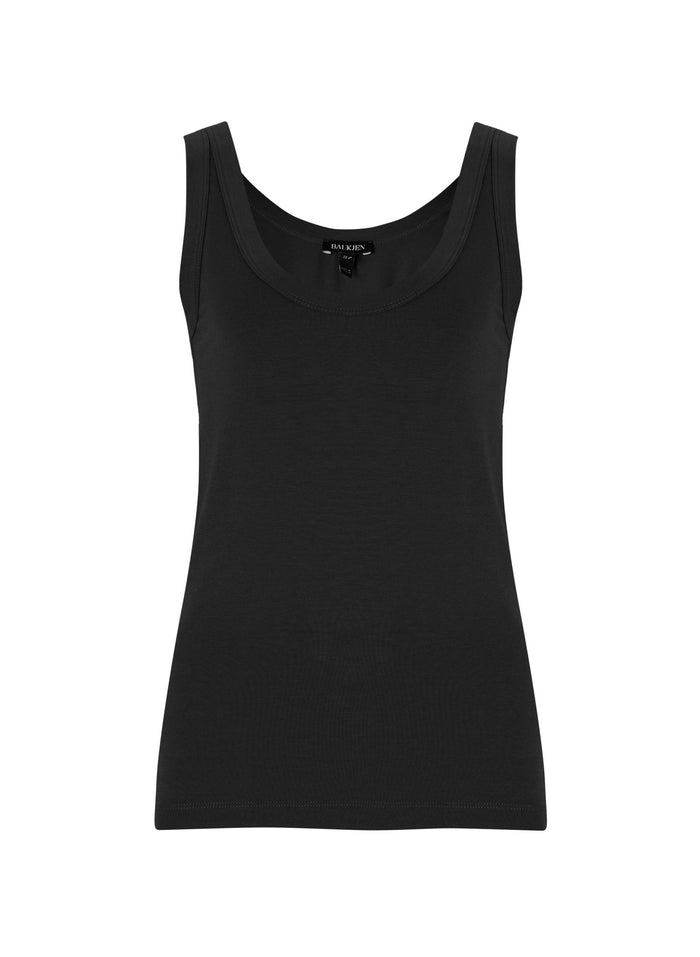 Brenna Scoop Neck Vest - Caviar Black Baukjen