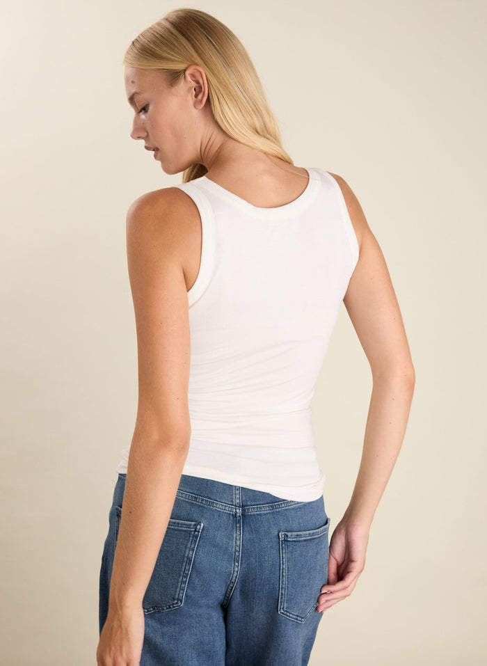 Brenna Scoop Neck Vest - Pure White Baukjen