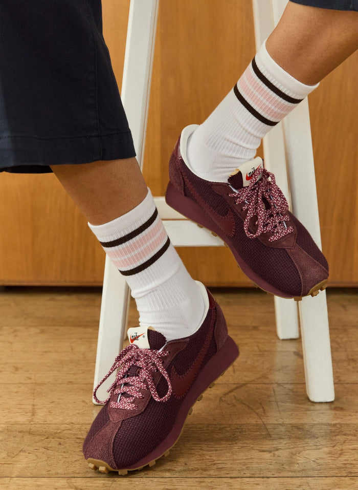 Brennan Organic Cotton Socks - White, Chocolate & Pink Baukjen