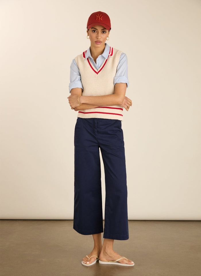 Brielle Organic Cotton Wide Leg Trousers - Deep Indigo Baukjen