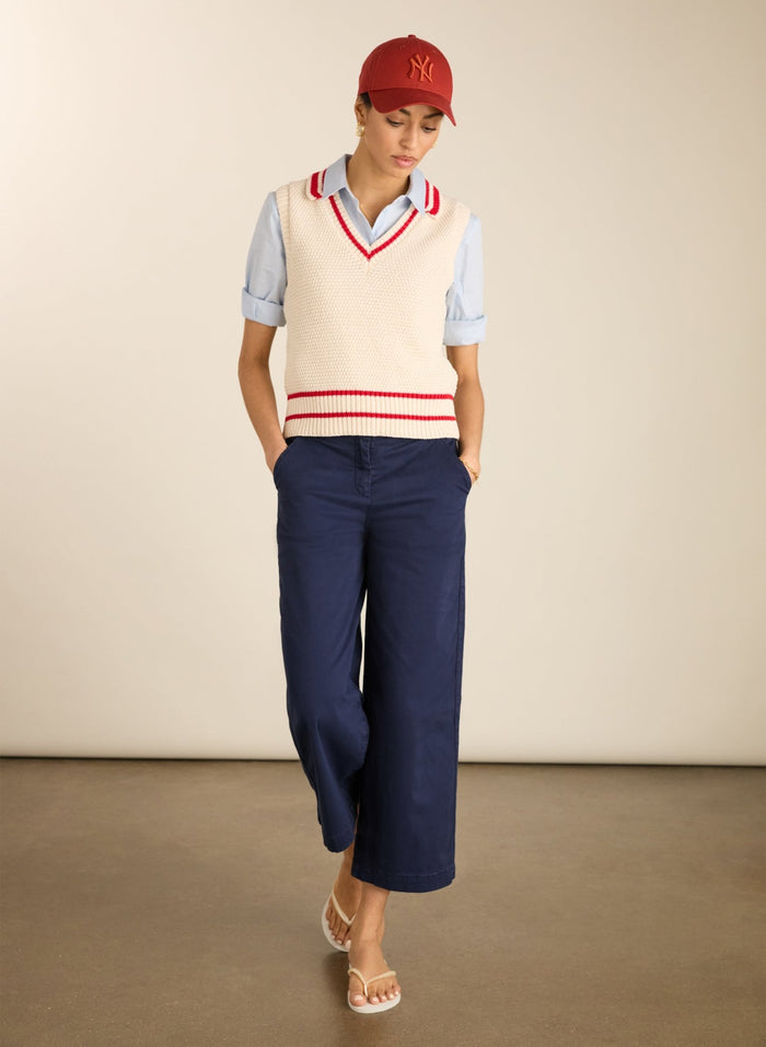 Brielle Organic Cotton Wide Leg Trousers - Deep Indigo Baukjen