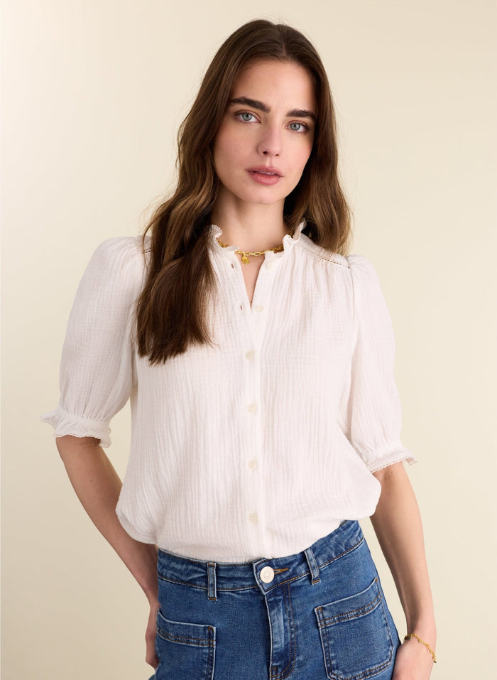 Bryony Organic Cheesecloth Blouse - Pure White Baukjen