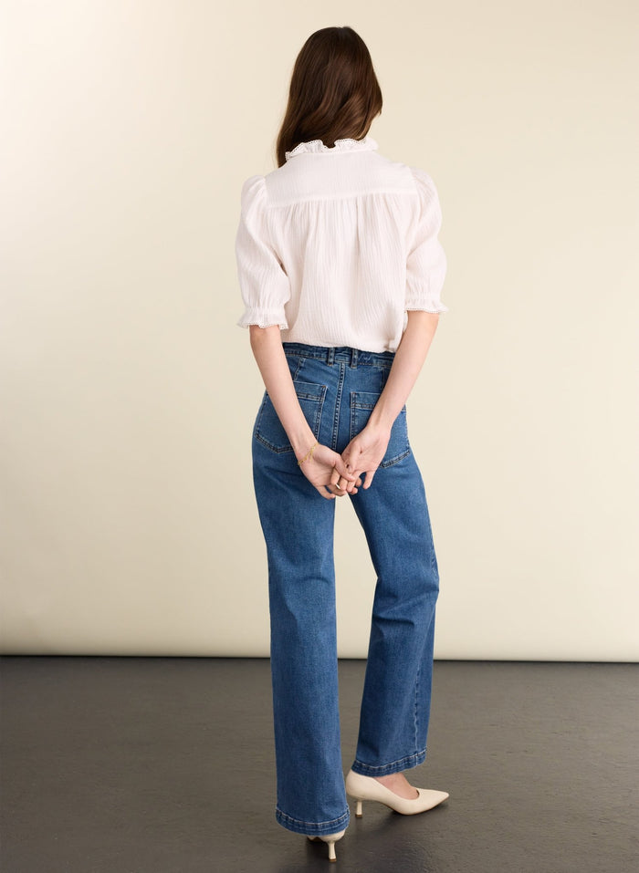 Bryony Organic Cheesecloth Blouse - Pure White Baukjen